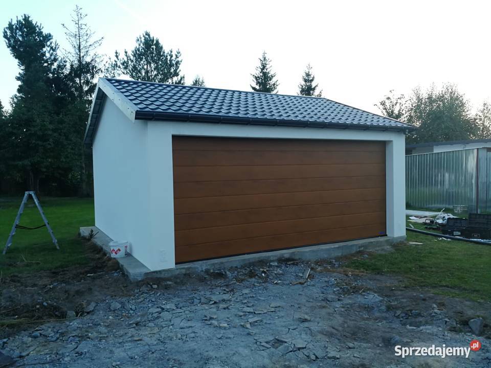 Garaż tynkowany blaszany dwuspadowy Sprzedaż