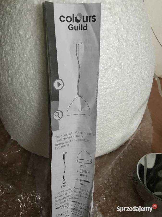 Lampa wisząca nowa szklana