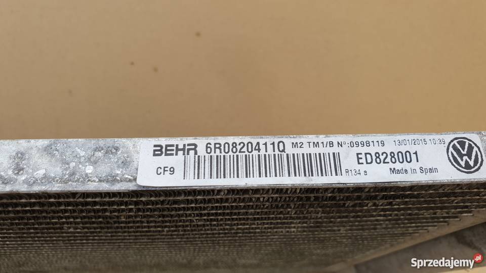 CHŁODNICA KLIMATYZACJI VW POLO RAPID 6R0820411Q Bieleń
