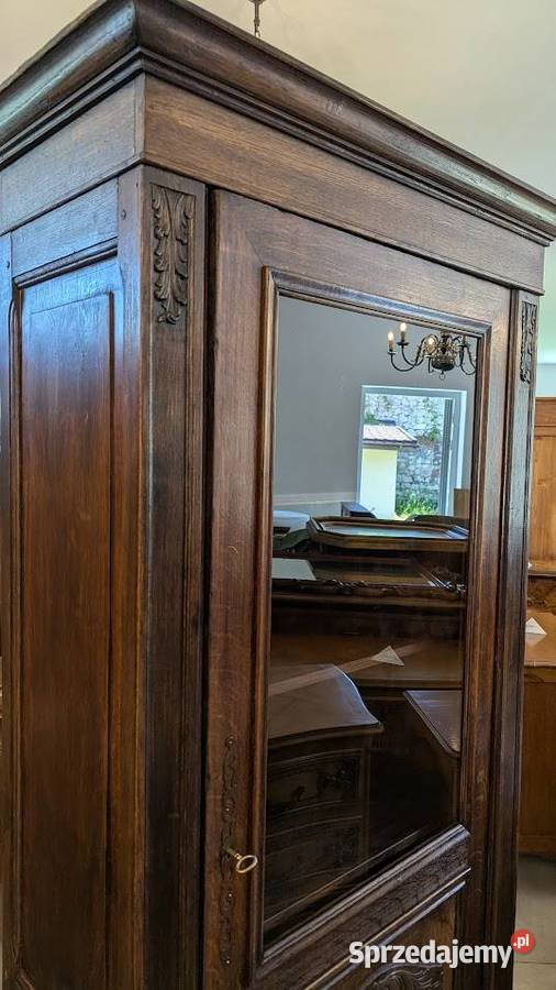 Dębowa bibliotekawitryna secesyjnasklep Dąbrowa Meble Meble
