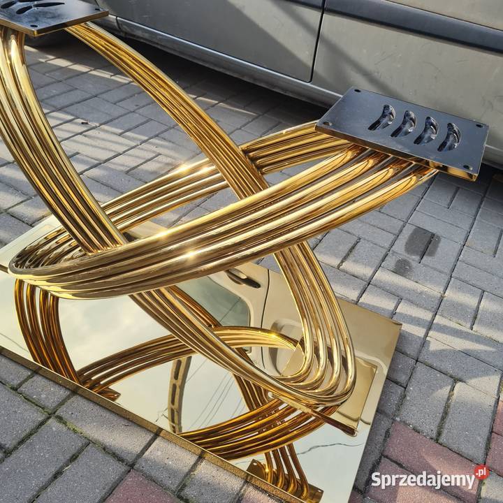PIĘKNA ZŁOTA NOGA DO STOŁU Z PODSTAWĄ 100cm Stoły