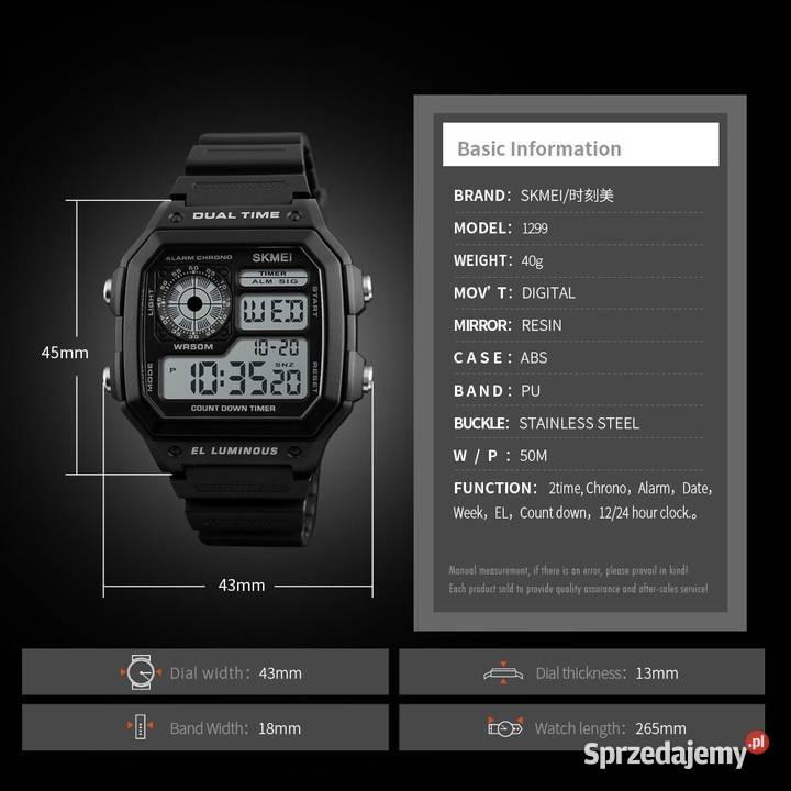 Zegarek męski elektroniczny Skmei sportowy Gorzów Wielkopolski