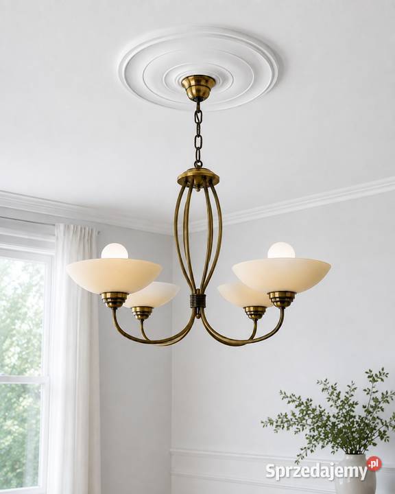 Komplet lamp vintage stare złoto żyrandol sprzedam