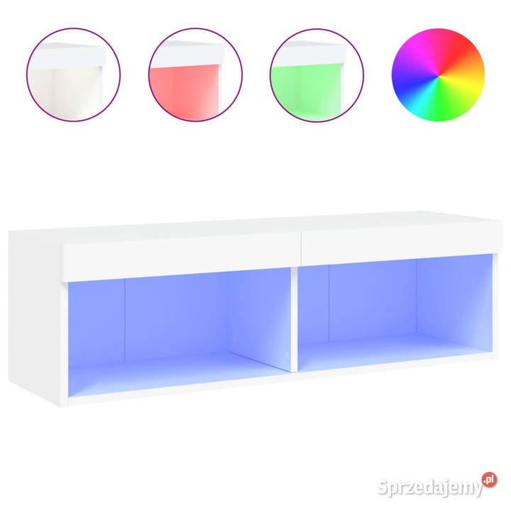 Szafka TV z oświetleniem LED biała 100x30x30 Warszawa