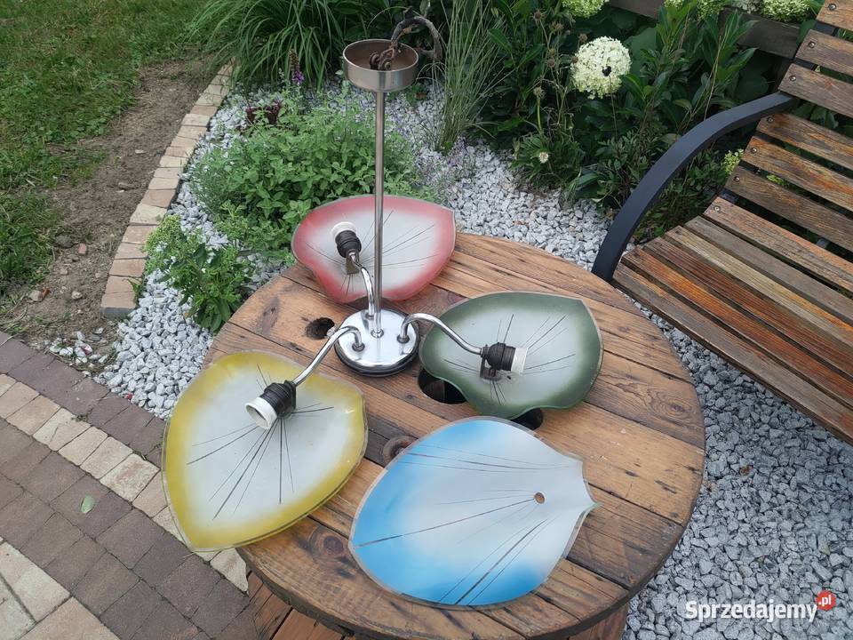 Lampa sufitowa żyrandol PRL Retro Kasinski Woźniki
