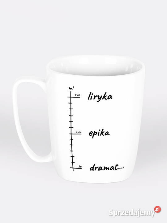 Liryka Epika Dramat kubek biały z uchem biały Warszawa