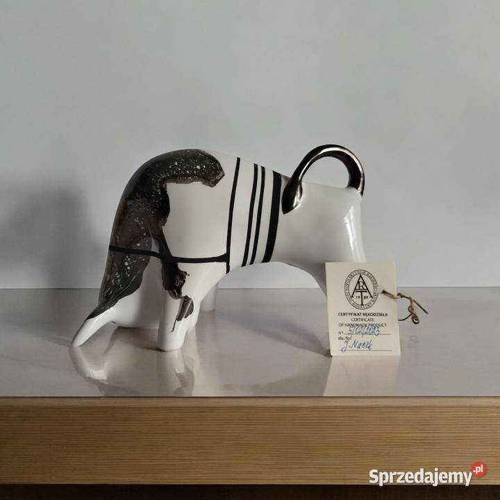 Byk Figurka Byczek ceramiczny ręcznie malowany Sierakowice sprzedam