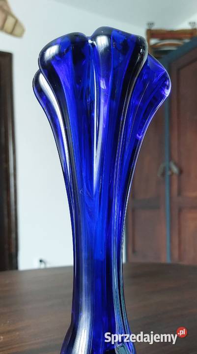Kobaltowy granatowy wazon vintage Błotno