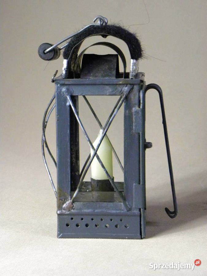 Stara niemiecka strażacka lampa lampka świecowa Legnica