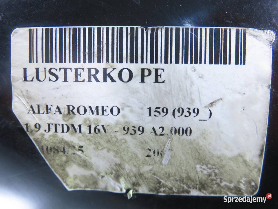 LUSTERKO PRAWE ALFA ROMEO 159 876B