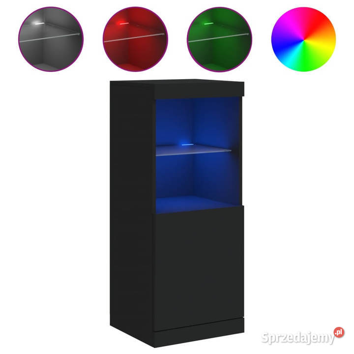 Szafka z oświetleniem LED czarna 41x37x100 Warszawa