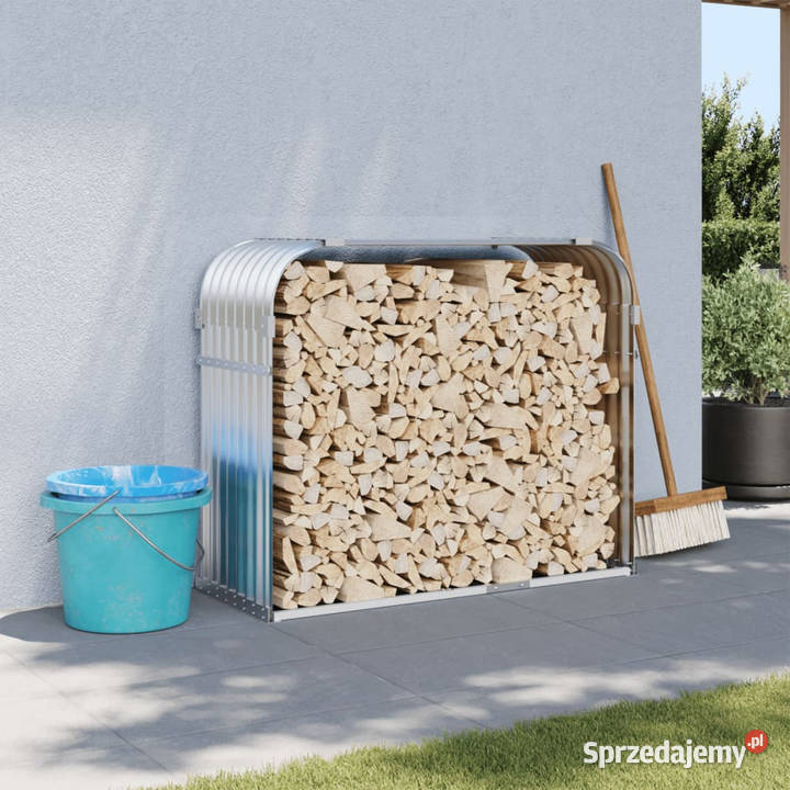 Stojak na drewno srebrny 120x45x100 stal Warszawa