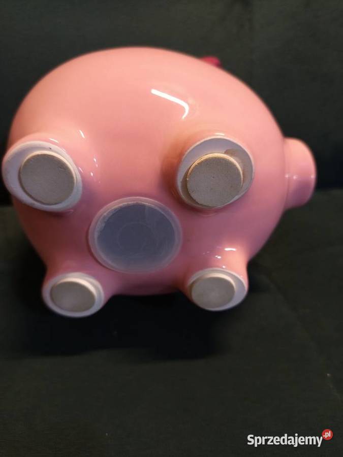 Urocz ceramiczna skarbonka różowej świnki gumową Warszawa