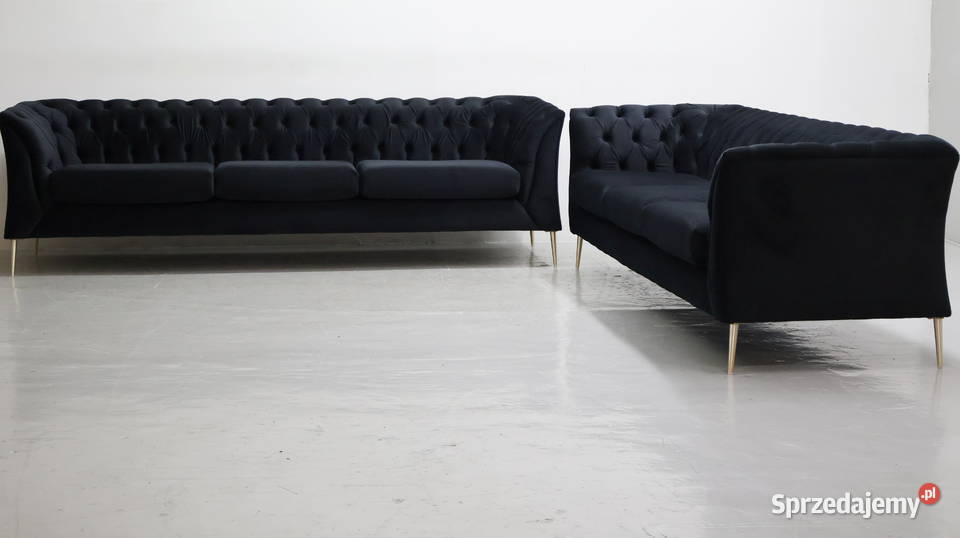 STY DESIGN WIELKA SOFA 33 kanapa czarny welur Poznań