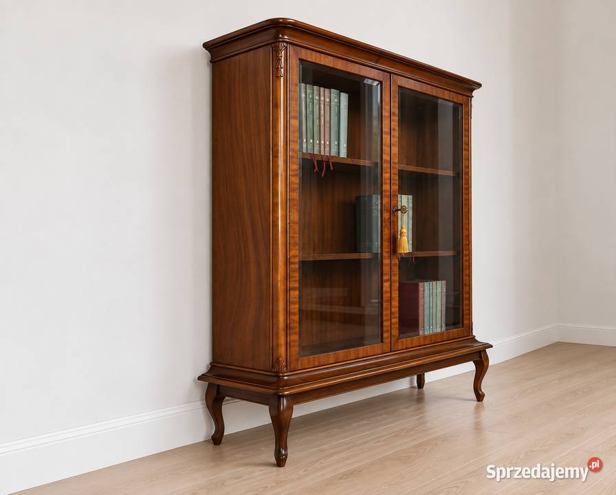 Witryna Biblioteczka Komoda Antyk orzech rzeźby Poznań