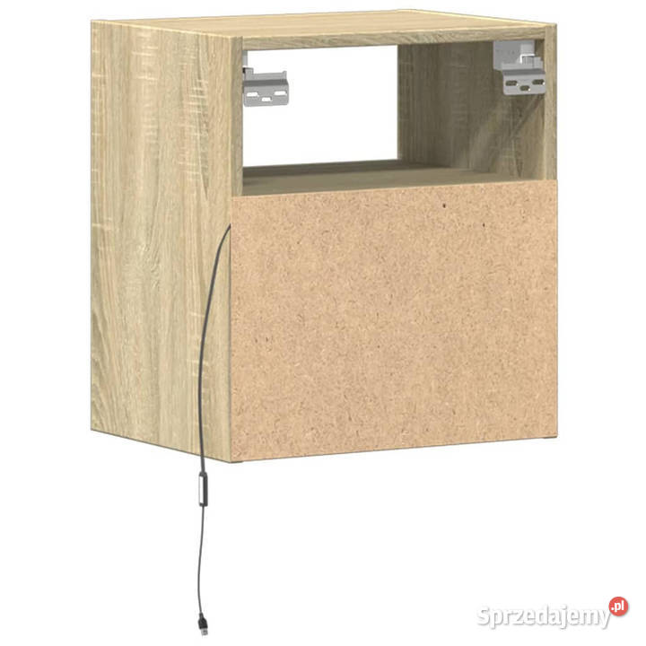 Ścienna szafka TV z LED dąb sonoma 41x31x45