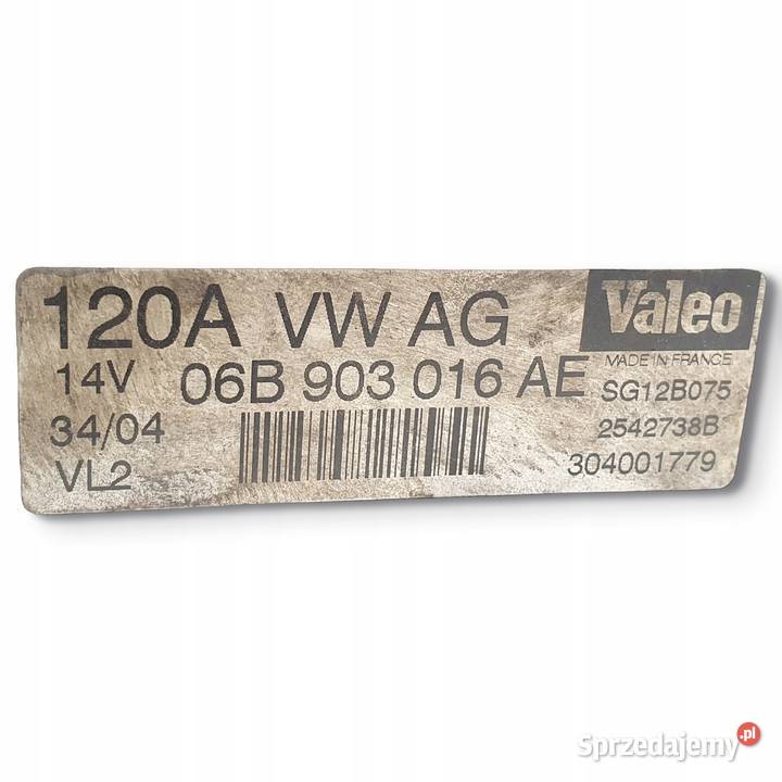 ALTERNATOR Audi A4 B6 18 T turbo 06B903016AE Motoryzacja lubelskie Chełm