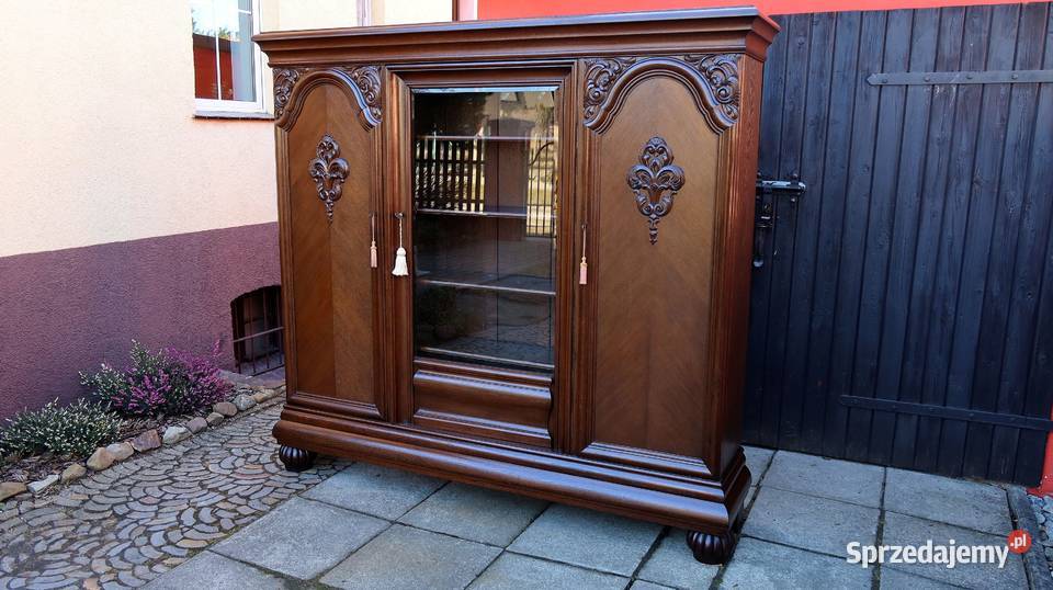 Wspaniała Unikatowa Dębowa Biblioteka 1920 r dolnośląskie Ziębice