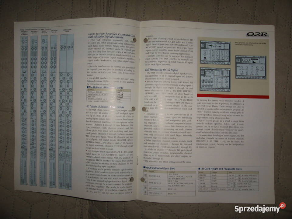 Yamaha Digital Recording Console O2R brochure Kępice