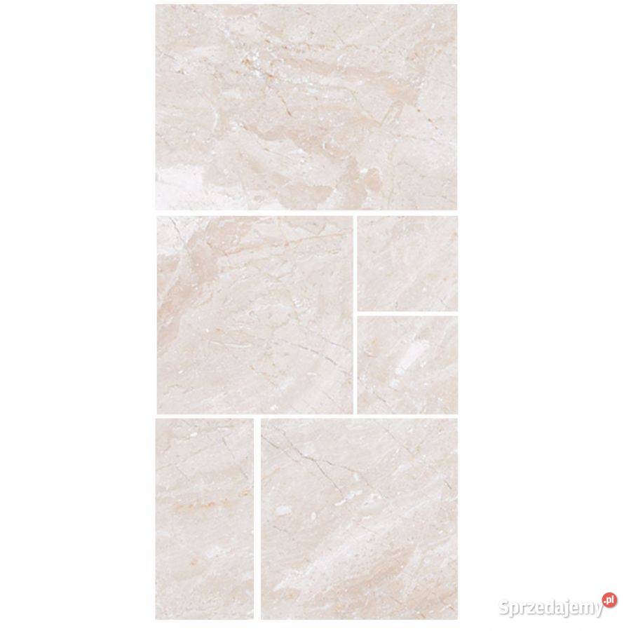 Płytki Marmur Queen Beige bębnowany komplet 0742 łódzkie