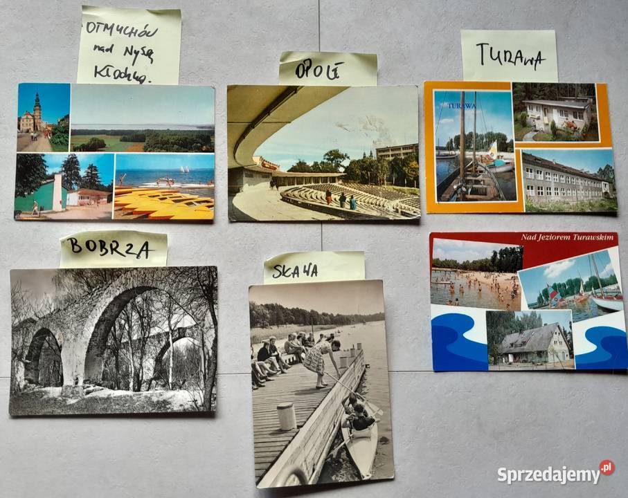 Stare pocztówki kartki PRL Opole Turawa Bobrza