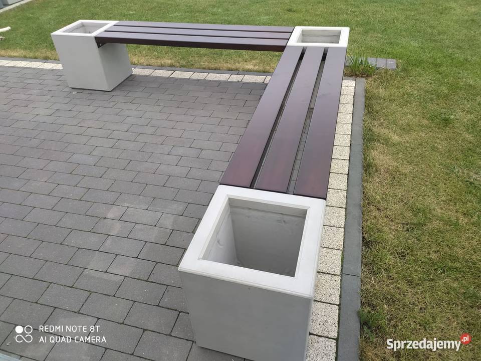 ławka z donicami narożna Beton architektoniczny łódzkie