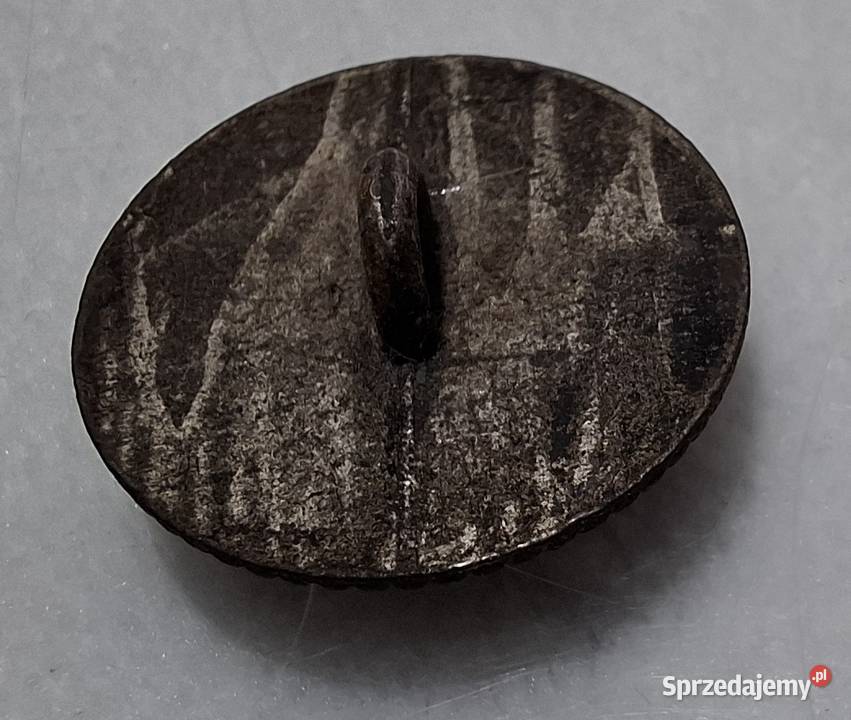 Guzik na stopce Herb liść laurowy korona 20x7mm śląskie Czeladź sprzedam