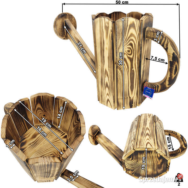 Dekoracyjna doniczka z drewna w kształcie