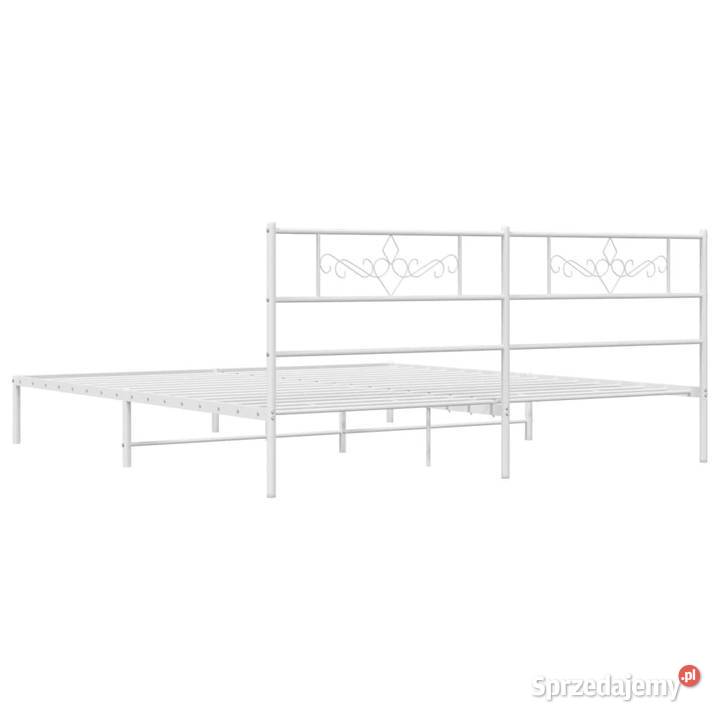 Łóżko Metalowe Białe Rama Łóżka Ze Stelażem 187cm sprzedam