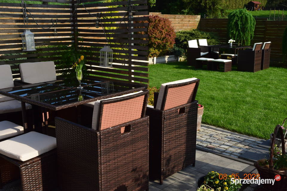 ogród zestaw mebli tulipan 8 osob 4 foteli 4 puf Bosutów