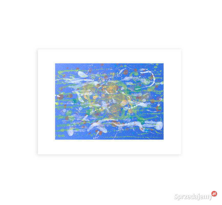 abstrakcja grafika garant minimalizm dekoracja odcienie błękitu Bydgoszcz