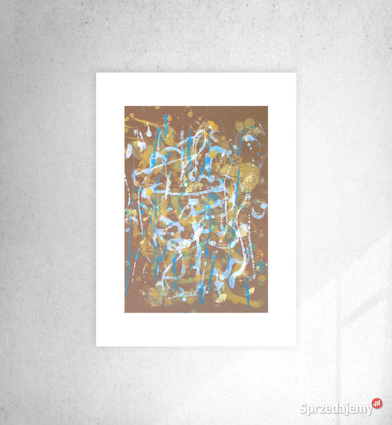 abstrakcyjna grafika do sypialni brązowa