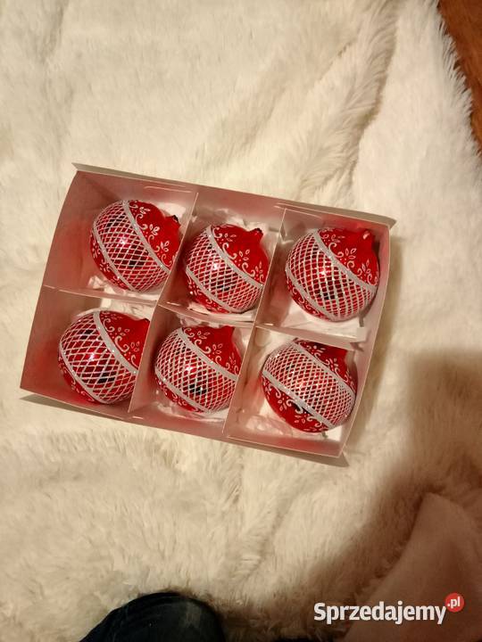 Bombki choinkowe szklane ręcznie malowane wielokolorowy małopolskie Racławice