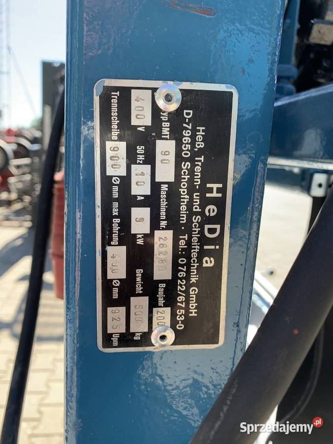 Piła przecinarka HeDia 9kW BMT 900 do silikatów Pozostałe Poznań