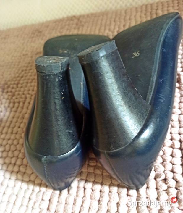 granatowe czółenka na obcasie Częstochowa