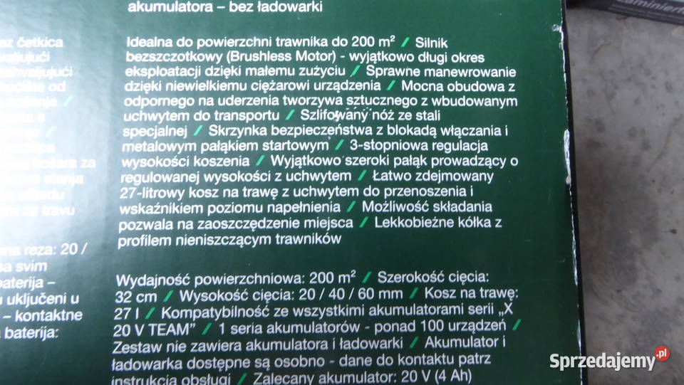 Nieużywana akumulatorowa kosiarka PARKSIDE PARM Olsztyn