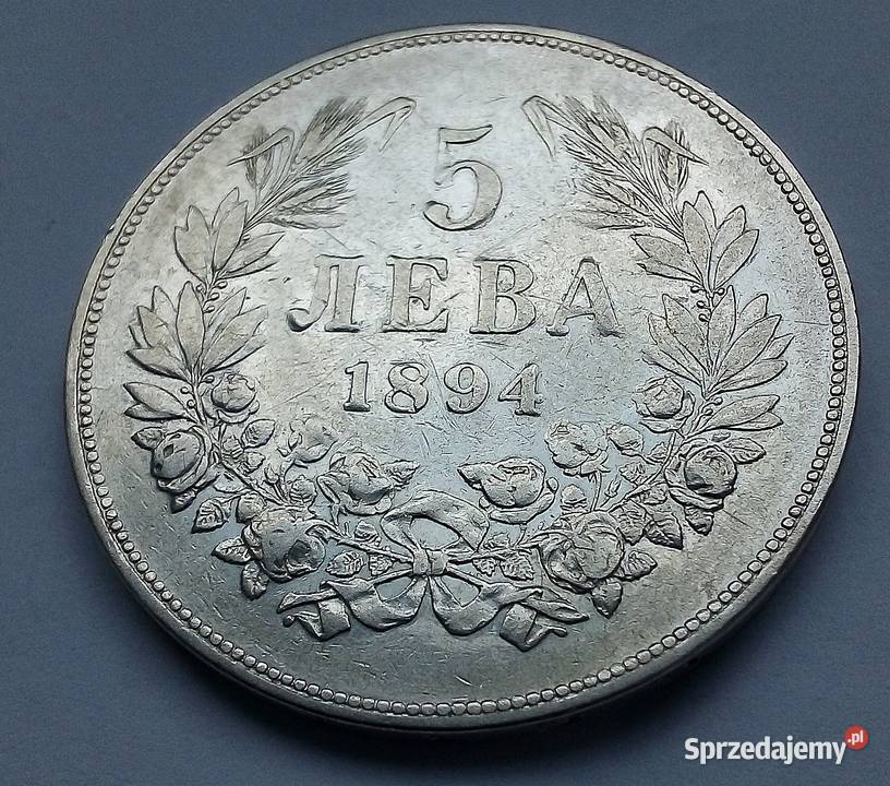 BUŁGARIA5 LEWA 1894 r SREBRO 0900FERDYNAND Numizmatyka mazowieckie Legionowo