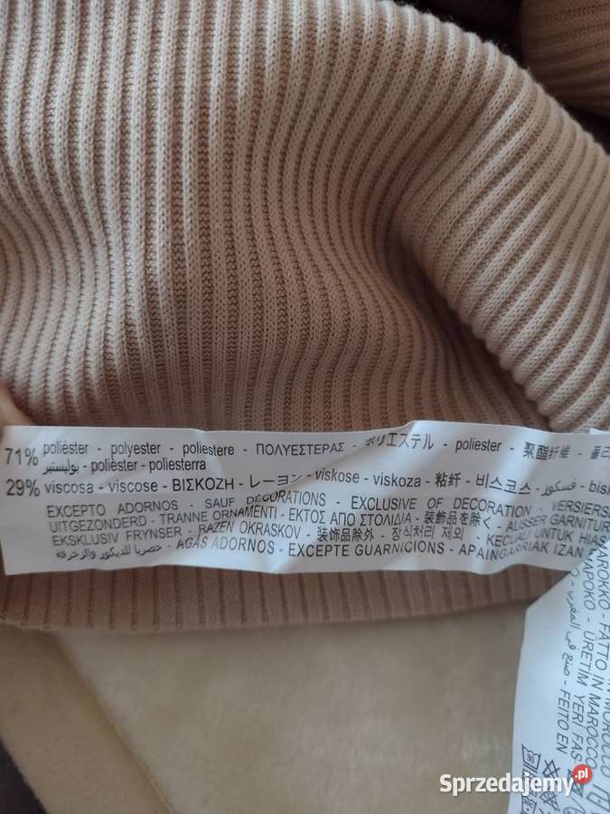 38M ZARA Beżowa sukienka dzianinowa z Kraków sprzedam