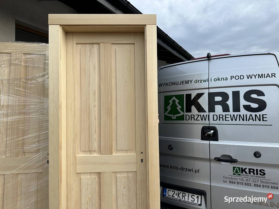 Drzwi drewniane AMERYKAŃSKIE WYSOKIE 240 CAŁA Grzybno