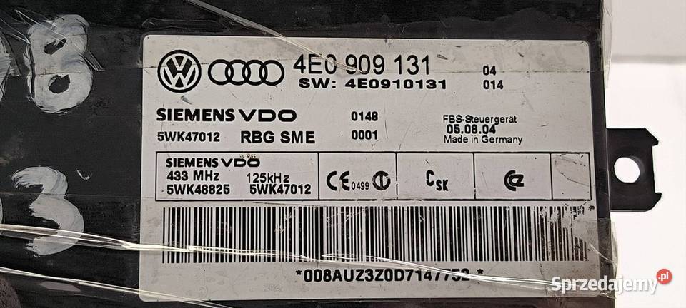 KOMPUTER AUDI A8 D3 4E0909131 Lipno
