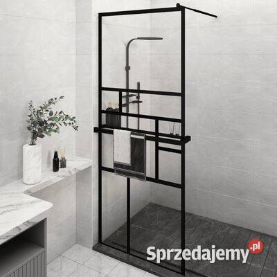 Ścianka prysznicowa z półką czarna 80x195 ESG i Warszawa sprzedam
