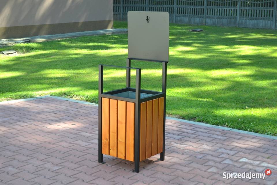 kosz uliczny na śmieci z daszkiem ogrodowy Opole