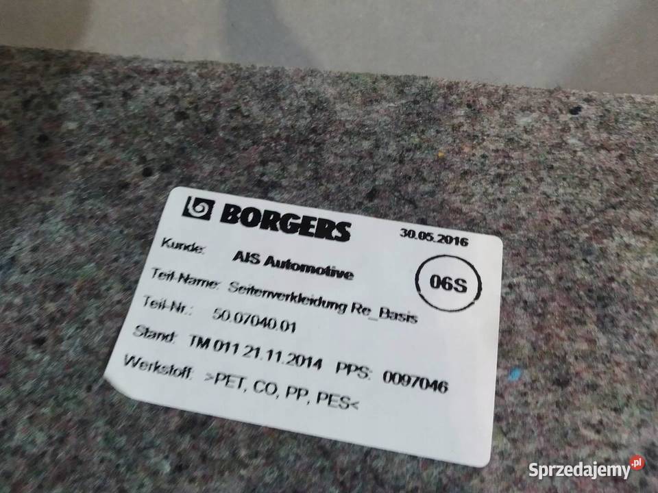 TAPICERKA BOCZEK BAGAŻNIKA LEWY PRAWY TYŁ KPL