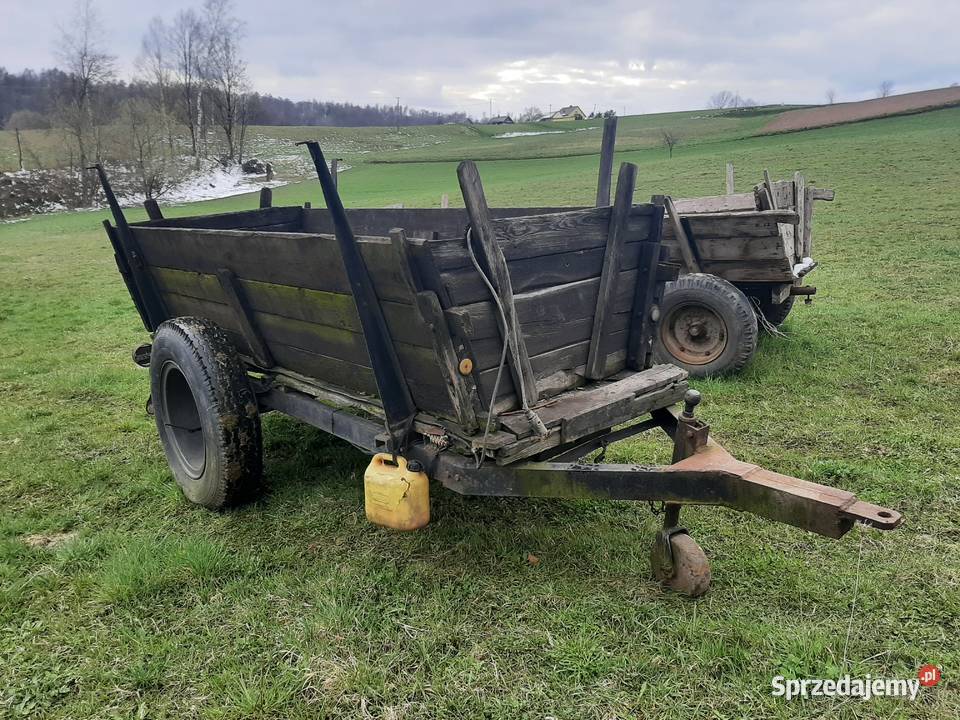 Przyczepa dwukolówka wóz masywna jednoosiową Dębica