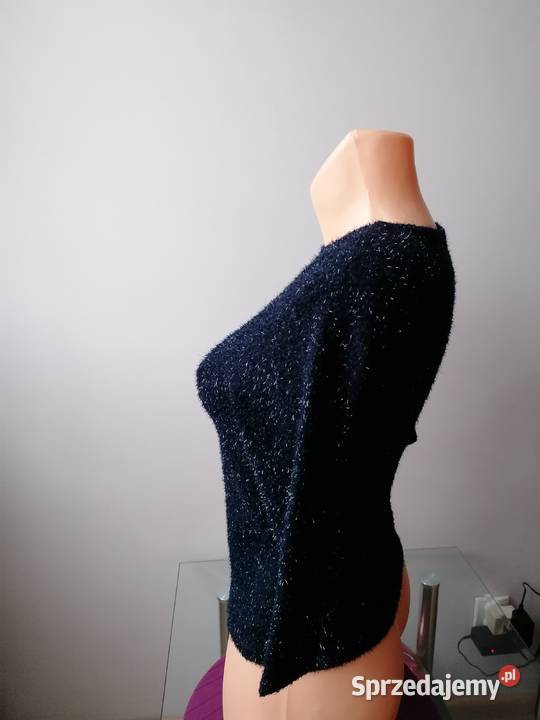 NOWY DAMSKI SWETER BŁYSZCZĄCY RĘKAW 34 R Łódź sprzedam