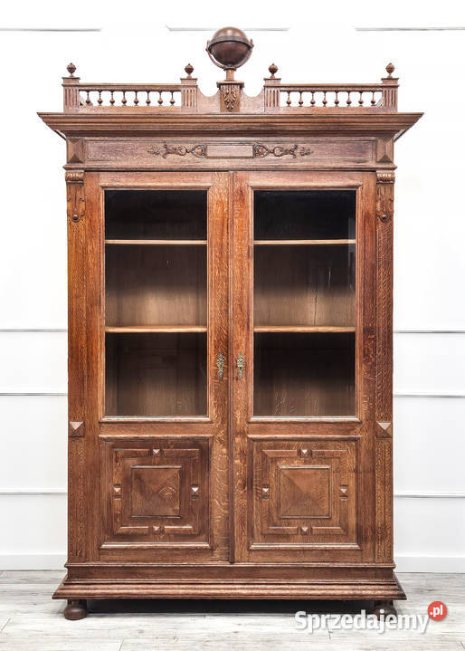 Dębowa WITRYNA eklektyczna DEKOR ażurowa