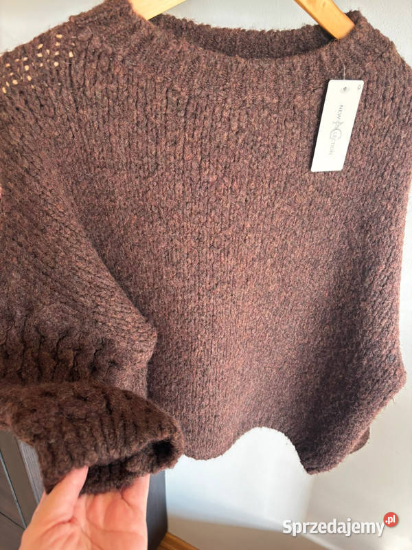 Sweter damski z grubym splotem gorzka czekolada zachodniopomorskie Szczecin