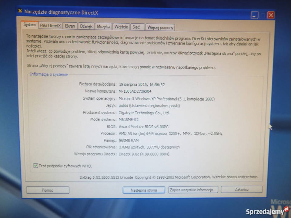 komputer pc win xp Pozostałe Pleśna
