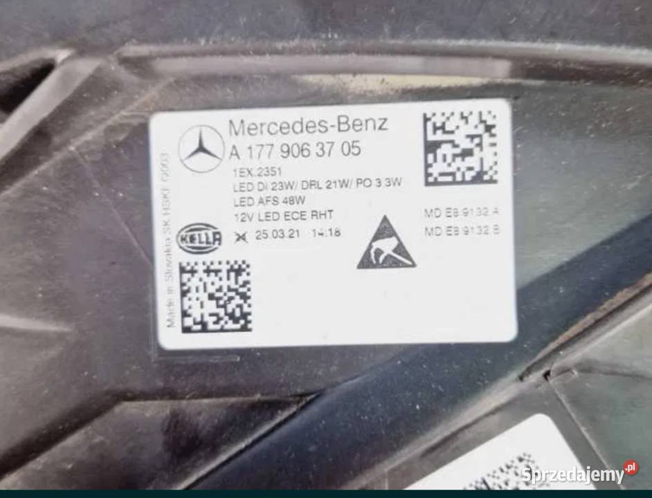 mercedes w177 Lampa lewy przód A1779063705 dolnośląskie Złotoryja