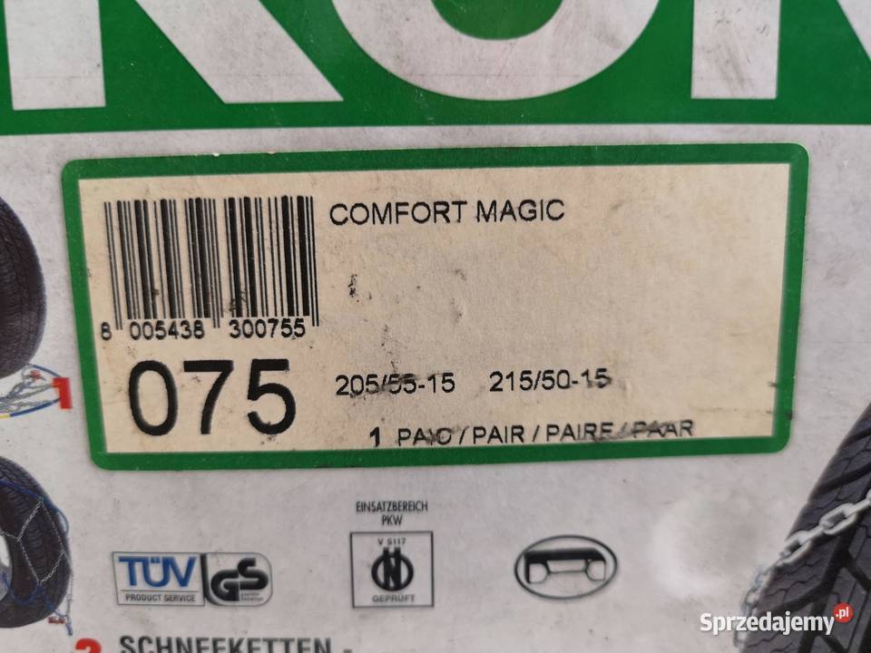 ŁAŃCUCHY ŚNIEGOWE KONIG COMFORT MAGIC 075 9mm sprzedam